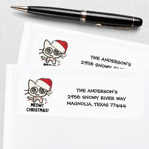 Funny Meowy Christmas Santa Cat Humourous