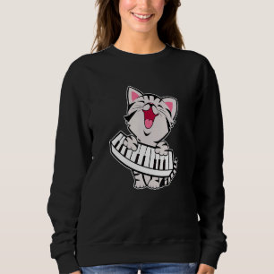 Funny Meowzart Cat Pun Classical Music Piano Keybo Sweatshirt