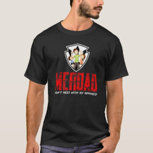 Funny Merdad Mermaid Dad Security And Protect Pre T-Shirt