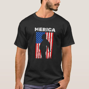 Funny Merica Daddy Body With US Flag 4Th Of July T-Shirt