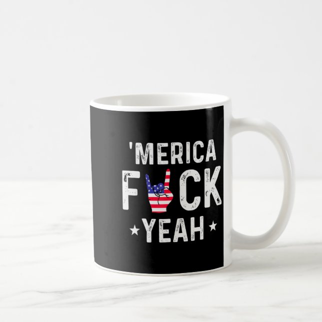 Funny Merica For Yeah 4th Of July  Coffee Mug (Right)
