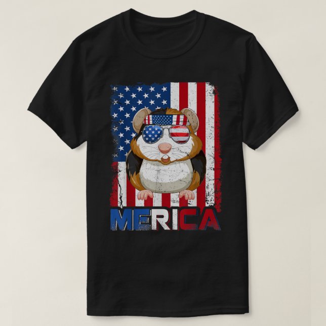 Funny Merica Guinea Pig American Flag Patriotic 4t T-Shirt (Design Front)