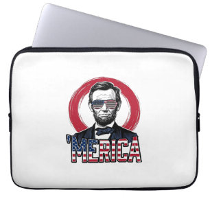 Funny Merica Patriotic President Vintage Vector De Laptop Sleeve