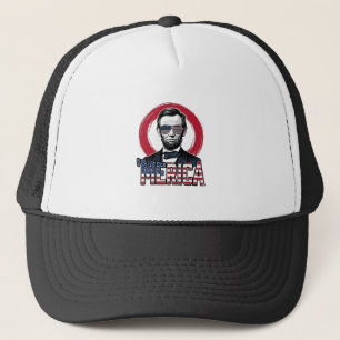 Funny Merica Patriotic President Vintage Vector De Trucker Hat