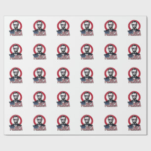 Funny Merica Patriotic President Vintage Vector De Wrapping Paper