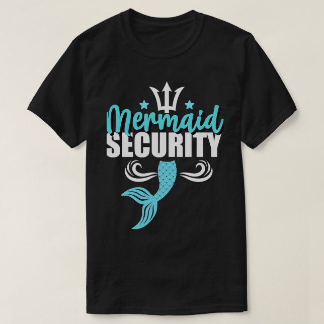 Funny Mermaid Security Swimming Costume T-Shirt (Design Front)