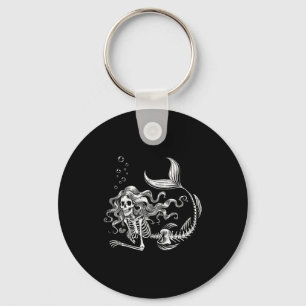 Funny Mermaid Skeleton Halloween Costume Women Gir Key Ring