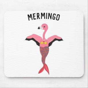 Funny Mermingo Graphic: Flamingo-Mermaid Hybrid Mouse Mat