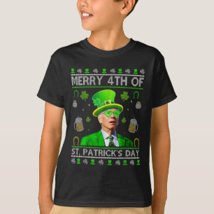 Funny Merry 4th Of St. Patricks Day Joe Biden Hear T-Shirt