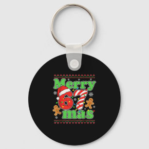 Funny Merry 67 Mas Christmas Holiday Women Kids Xm Key Ring