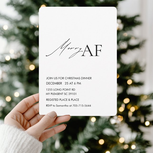 Funny Merry AF Christmas Dinner Party  Invitation (Creator Uploaded)