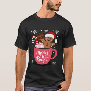 Funny Merry And Bright Christmas Gingerbread Man H T-Shirt
