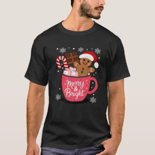 Funny Merry And Bright Christmas Gingerbread Man H T-Shirt