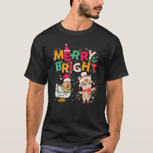 Funny Merry and Bright Christmas Lights Farm Anima T-Shirt