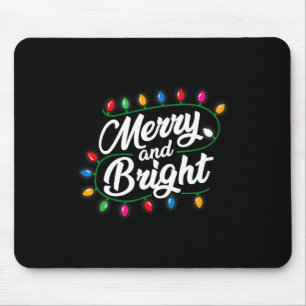 Funny Merry And Bright Christmas Lights Xmas Holid Mouse Mat
