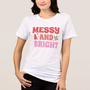 Funny Merry And Bright Women Christmas Tri-Blend Shirt