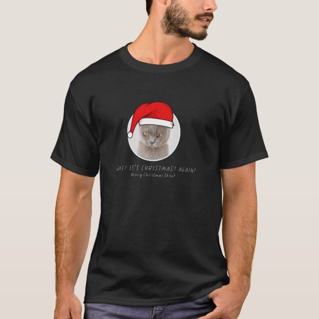 Funny Merry Cat Christmas Long Sleeve T Shirt (Front)