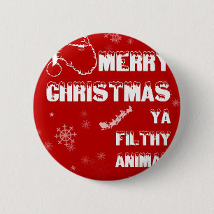 Funny Merry Christmas 6 Cm Round Badge