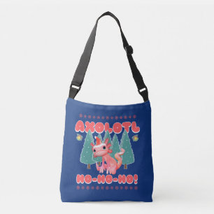 Funny Merry Christmas Axolotl Ho-Ho-Ho! Crossbody Bag