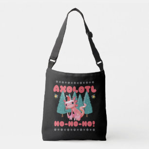 Funny Merry Christmas Axolotl Ho-Ho-Ho! Crossbody Bag