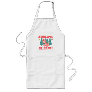 Funny Merry Christmas Axolotl Ho-Ho-Ho! Long Apron