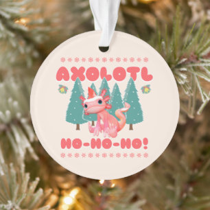 Funny Merry Christmas Axolotl Ho-Ho-Ho! Ornament