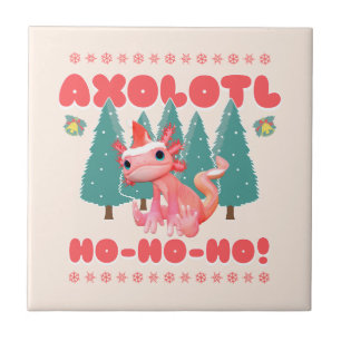 Funny Merry Christmas Axolotl Ho-Ho-Ho! Tile