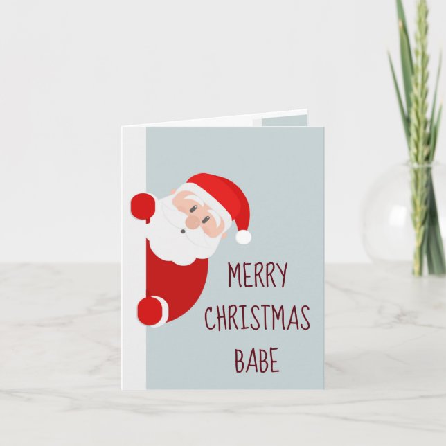 Funny Merry Christmas Babe Nice List Card (Front)