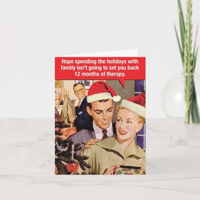 Funny Merry Christmas Card - 12 Months of Therapy (Front)