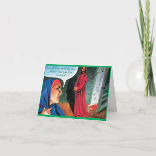 Funny Merry Christmas Card - Born In A Barn