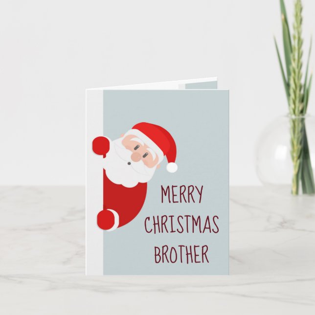 Funny Merry Christmas Card Brother Santa (Front)