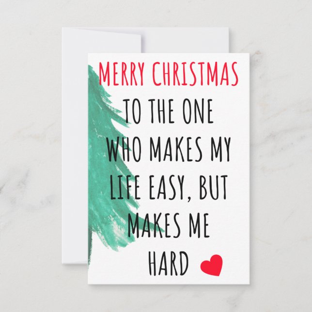 Funny merry Christmas card for her (Front)