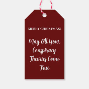 Funny Merry Christmas Conspiracy Theory Gift Tags