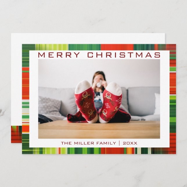 Funny Merry Christmas Custom Photo  Holiday Card (Front/Back)