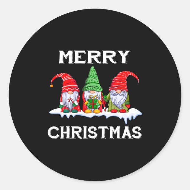 Funny Merry Christmas Family Matching Xmas New Yea Classic Round Sticker (Front)