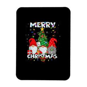 Funny Merry Christmas Gnome Shirt Family Xmas Boys Magnet