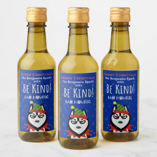 Funny Merry Christmas Happy Holiday Personalise  Wine Label