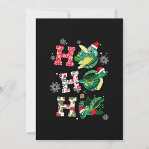 Funny Merry Christmas HO HO HO Turtle Santa Invitation