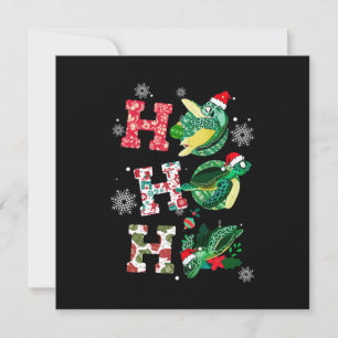 Funny Merry Christmas HO HO HO Turtle Santa Invitation