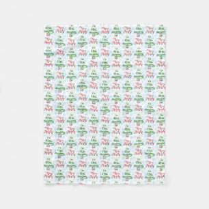 Funny Merry Christmas Holiday Naughty Elf Fleece Blanket