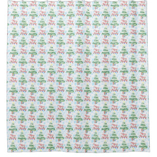 Funny Merry Christmas Holiday Naughty Elf Shower Curtain