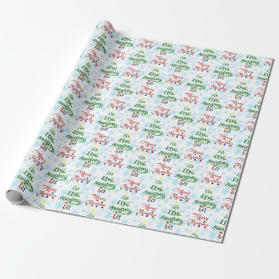Funny Merry Christmas Holiday Naughty Elf Wrapping Paper