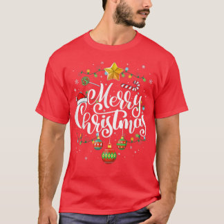 Funny Merry Christmas Lights Christmas Pajama Xmas T-Shirt