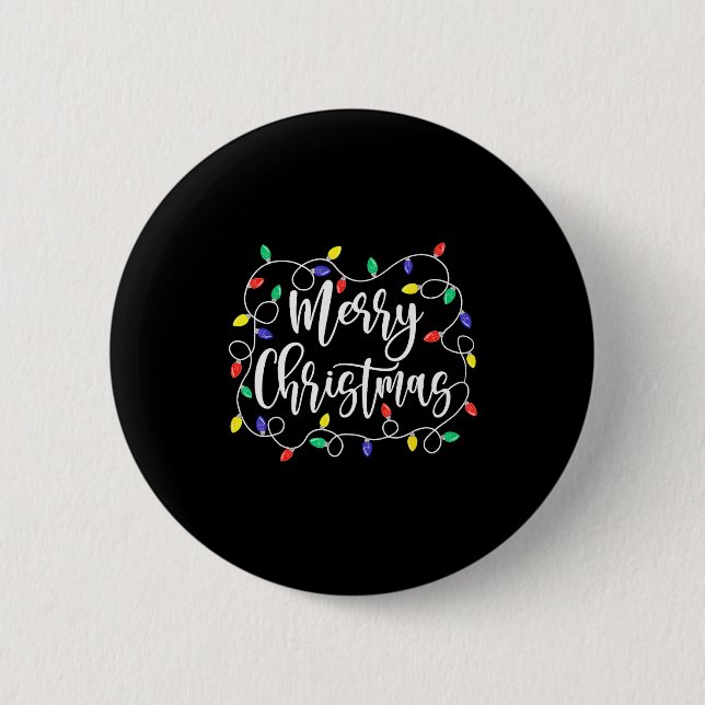 Funny Merry Christmas Lights Xmas Family Men Women 6 Cm Round Badge (Front)