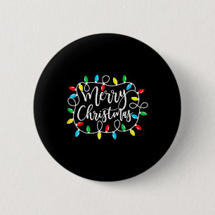 Funny Merry Christmas Lights Xmas Family Men Women 6 Cm Round Badge