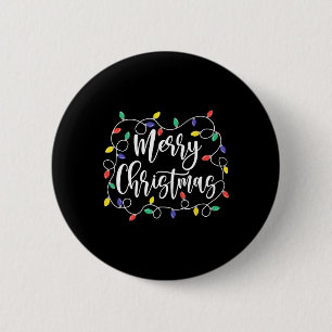 Funny Merry Christmas Lights Xmas Family Men Women 6 Cm Round Badge