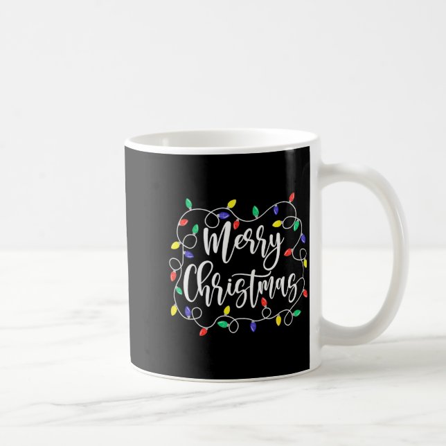 Funny Merry Christmas Lights Xmas Family Men Women Coffee Mug (Right)