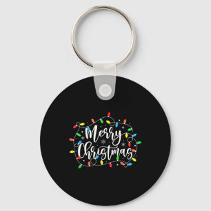 Funny Merry Christmas Lights Xmas Family Men Women Key Ring