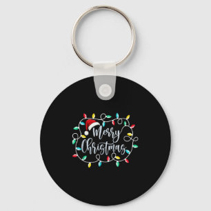 Funny Merry Christmas Lights Xmas Family Men Women Key Ring