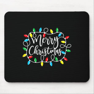 Funny Merry Christmas Lights Xmas Family Men Women Mouse Mat